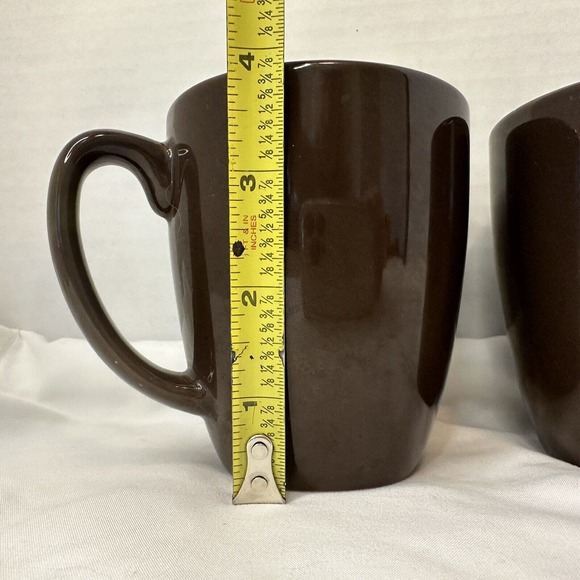 CORELLE Coordinate Stoneware Deep Brown coffee Mugs set of 2 CLEAN/VINTAGE - Picture 11 of 11